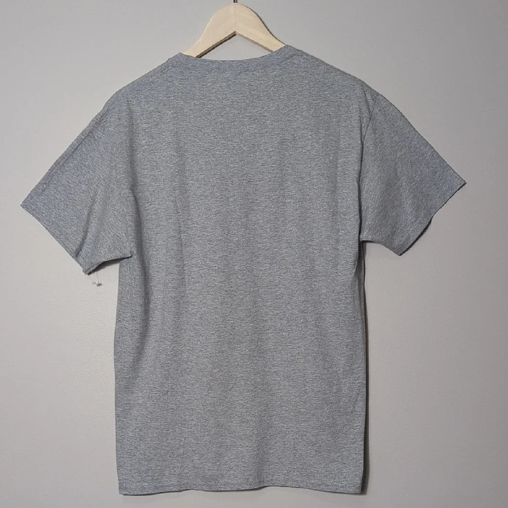 Fruit of the Loom Cotton Gray Novelty T-Shirt Unisex Medium Black Cat Impress Me